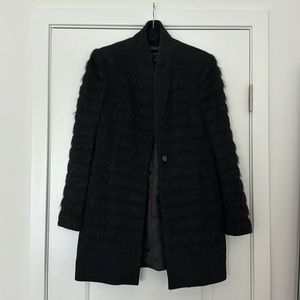 All Saints Black Fur Sheild Coat- Size US 8